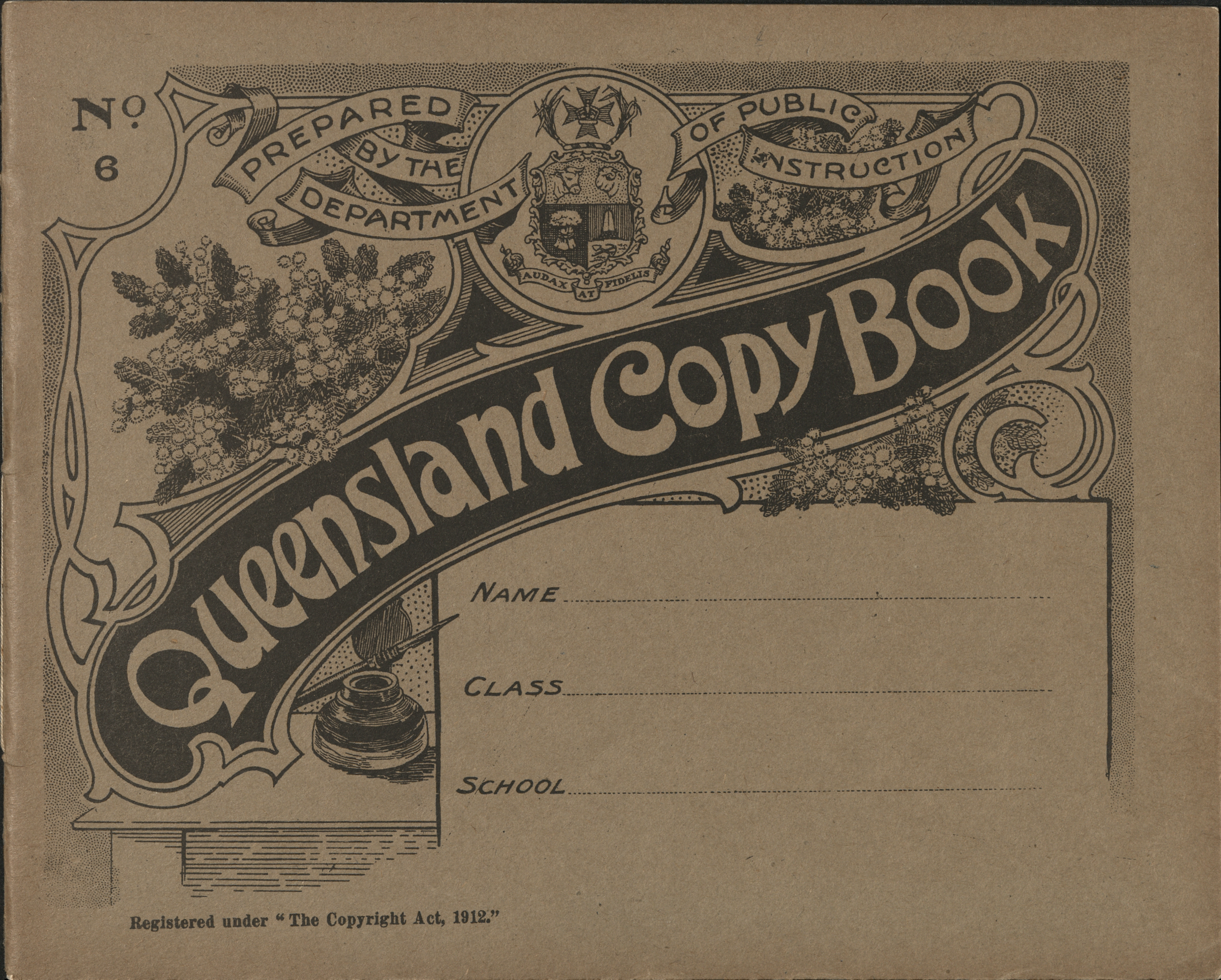 First page of Queensland copy book from 1912