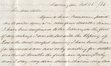 Image of Letter from Rachel Prout to sister in 1862