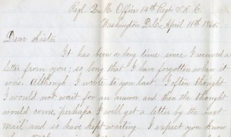 Letter written by Boyd Myers to his sister
