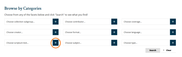 Search categories with choose scripture search selected