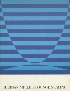 Cover with light and dark blue alternating stripes 