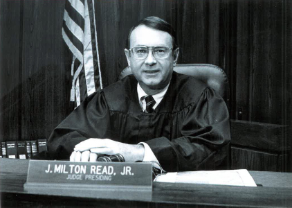 Portrait of J. Milton Read Jr. in his judges robes.