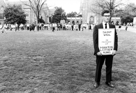 Silent vigil at Duke University for Dr. Martin Luther King.