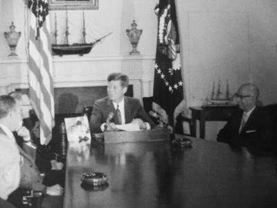 Photo of Asa T. Spaulding with President John F. Kennedy.