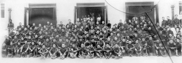 Large group of World War I soldiers from Durham.