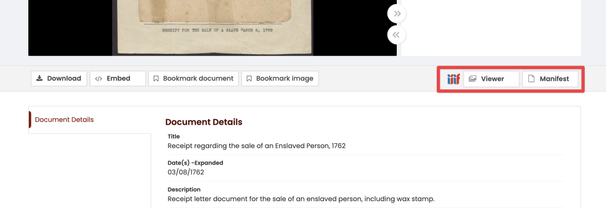Section below the Summary and Transcript tabs highlighted to show more ways to view the document