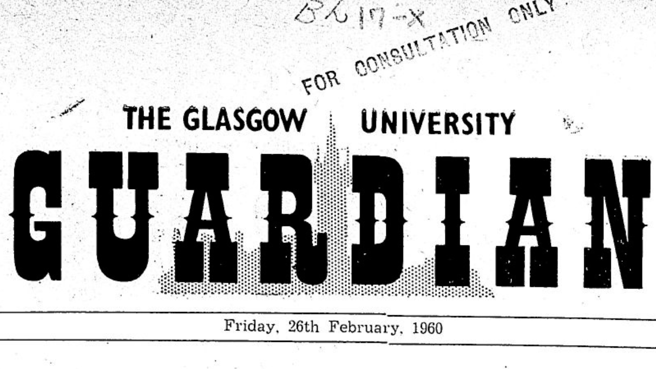 Page headline: The Glasgow University Guardiam
