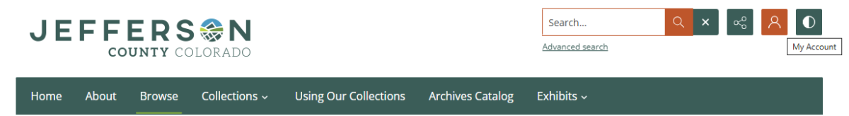 An example of where the &lsquo;My Account&rsquo; feature can be found on the site&rsquo;s page header under the person icon in the top right-hand corner.