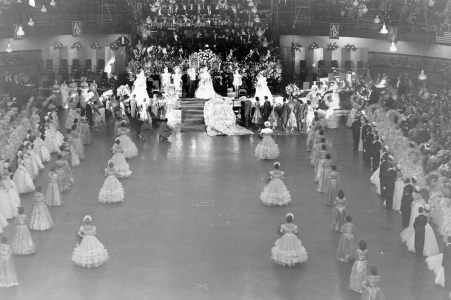 Overhead view of a ballroom beauty pageant