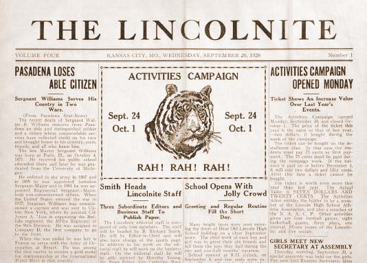 Cover of a newspaper called "The Lincolnite."