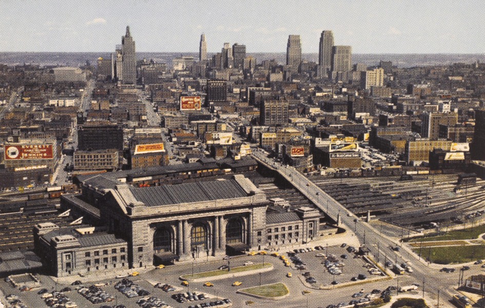 Aerial view of a dowtown cityscape