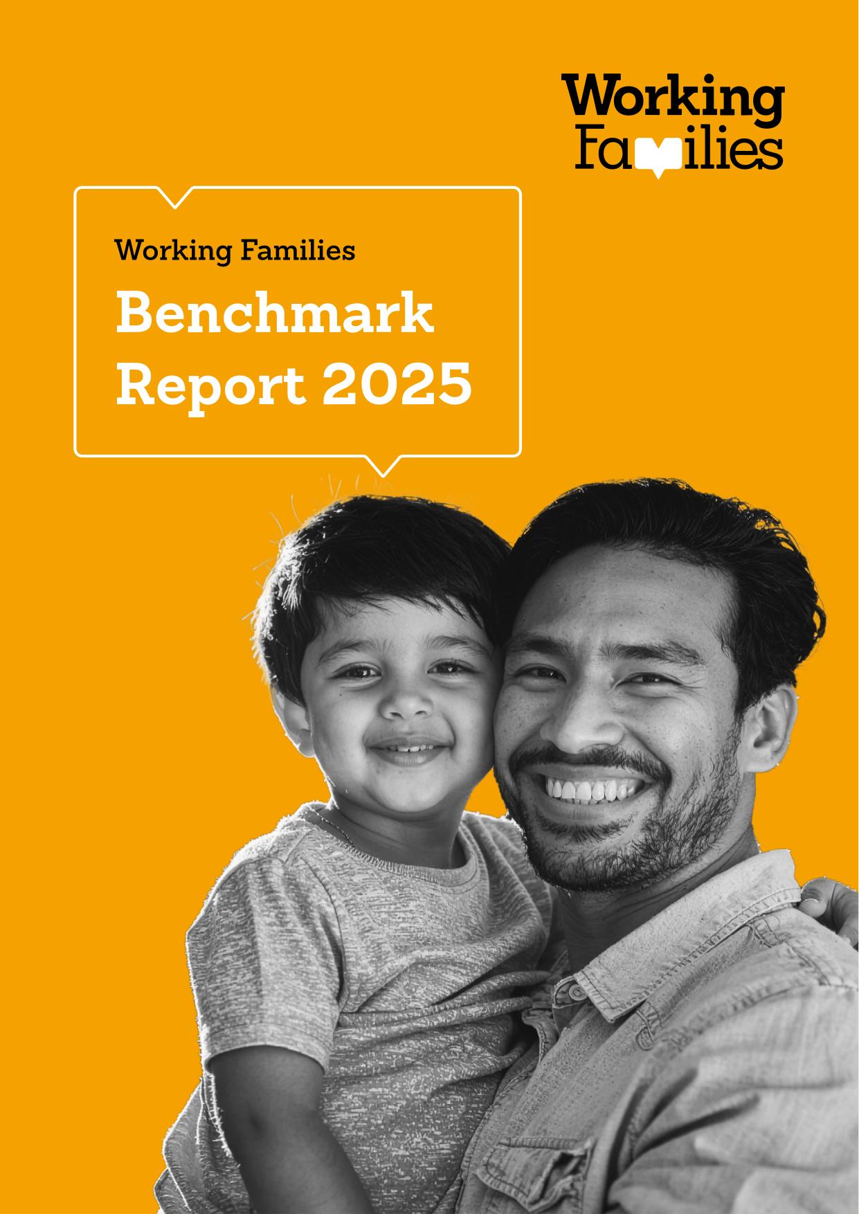 A smiling child and smiling adult on a report cover