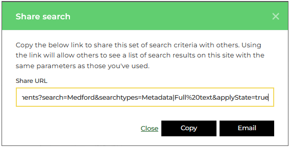 image of the share search window