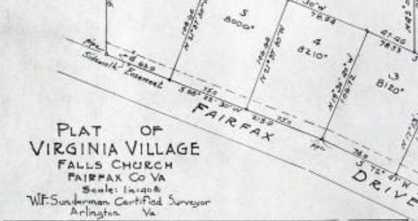partial screen shot of plat map for Virginia Village 