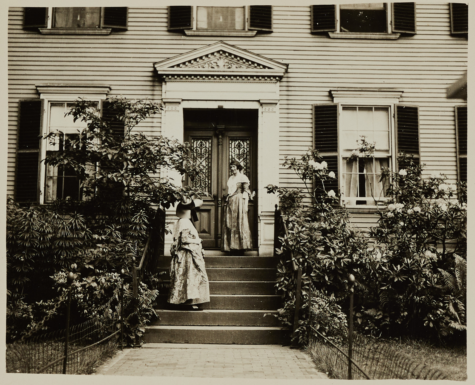 Sally Daland and Sylvia Benson at Oscar Ives House in Salem, Massachusetts