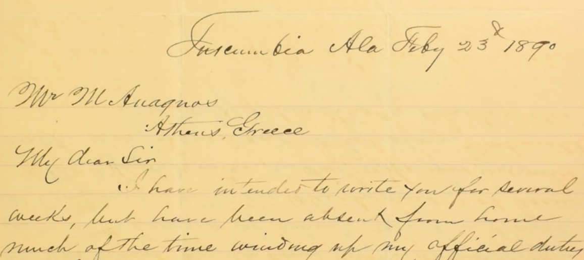 Exerpt of letter from A.H. Keller to Michael Anagnos