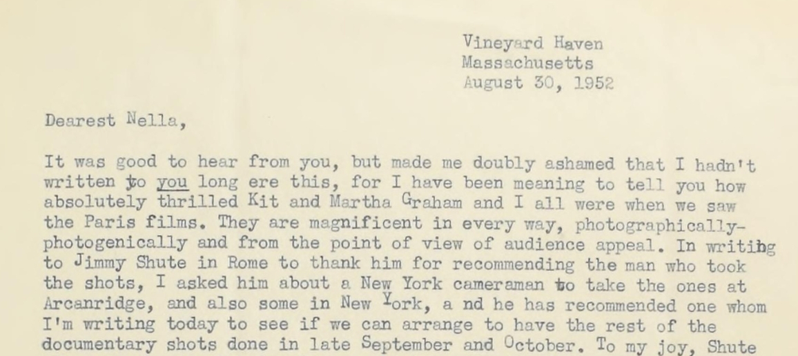Exerpt of a typewritten letter to Nella Braddy Henney