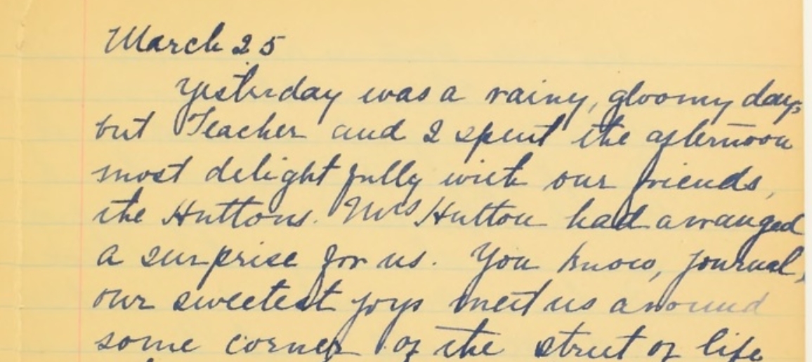 Excerpt of handwritten journal entry.