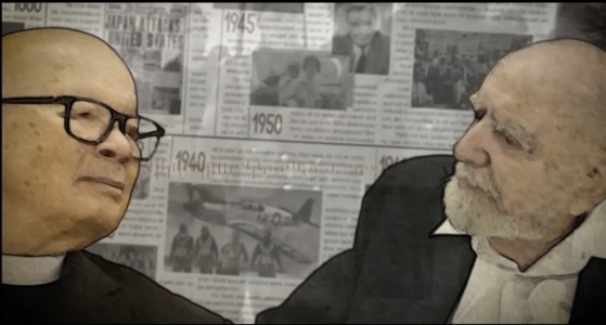 Screen capture of trailer for interview with Robert Johnston and Joseph Green. Image is of Robert Johnston and Joseph Green.