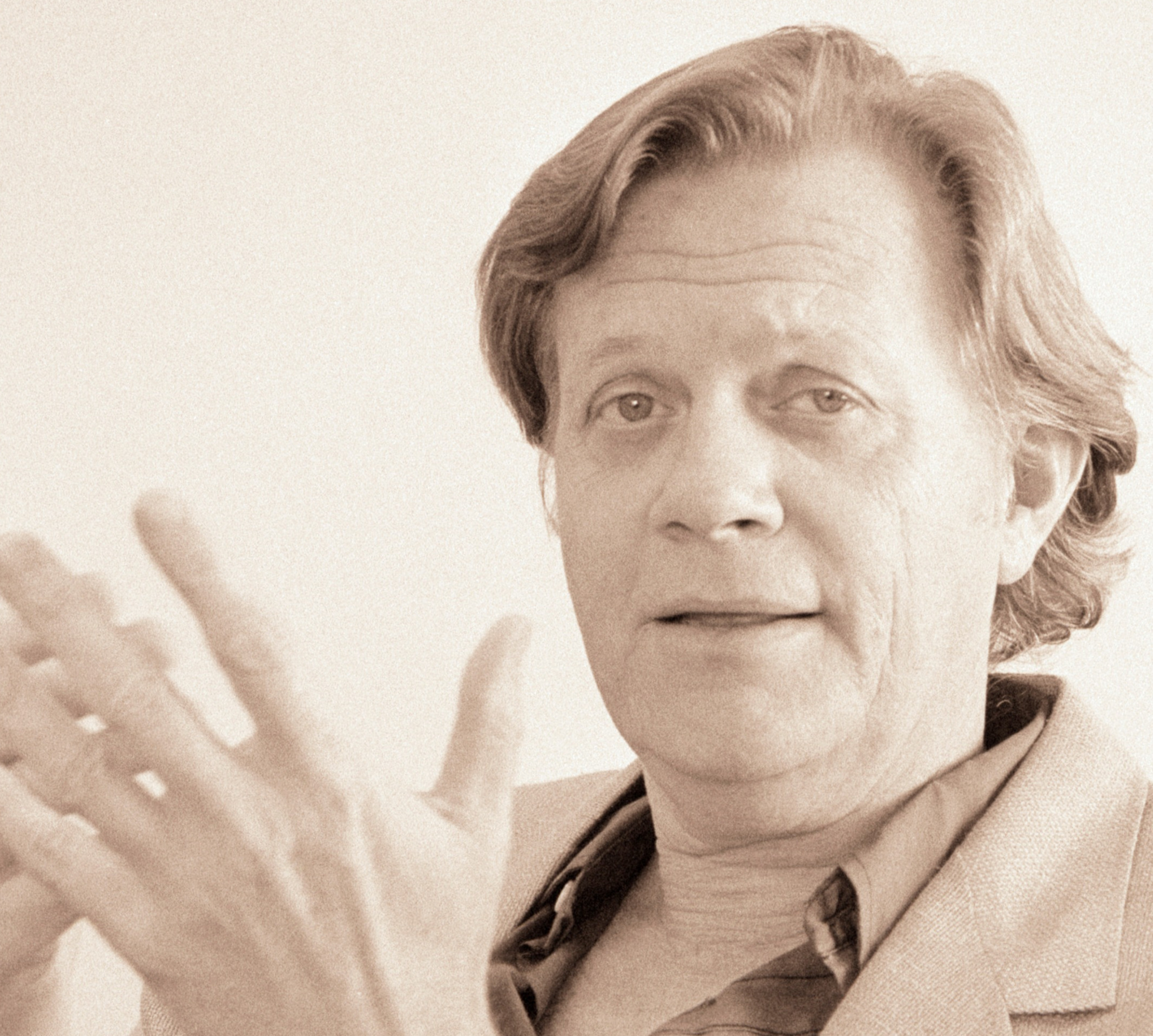 Sepia portrait of professor Hayden V. White