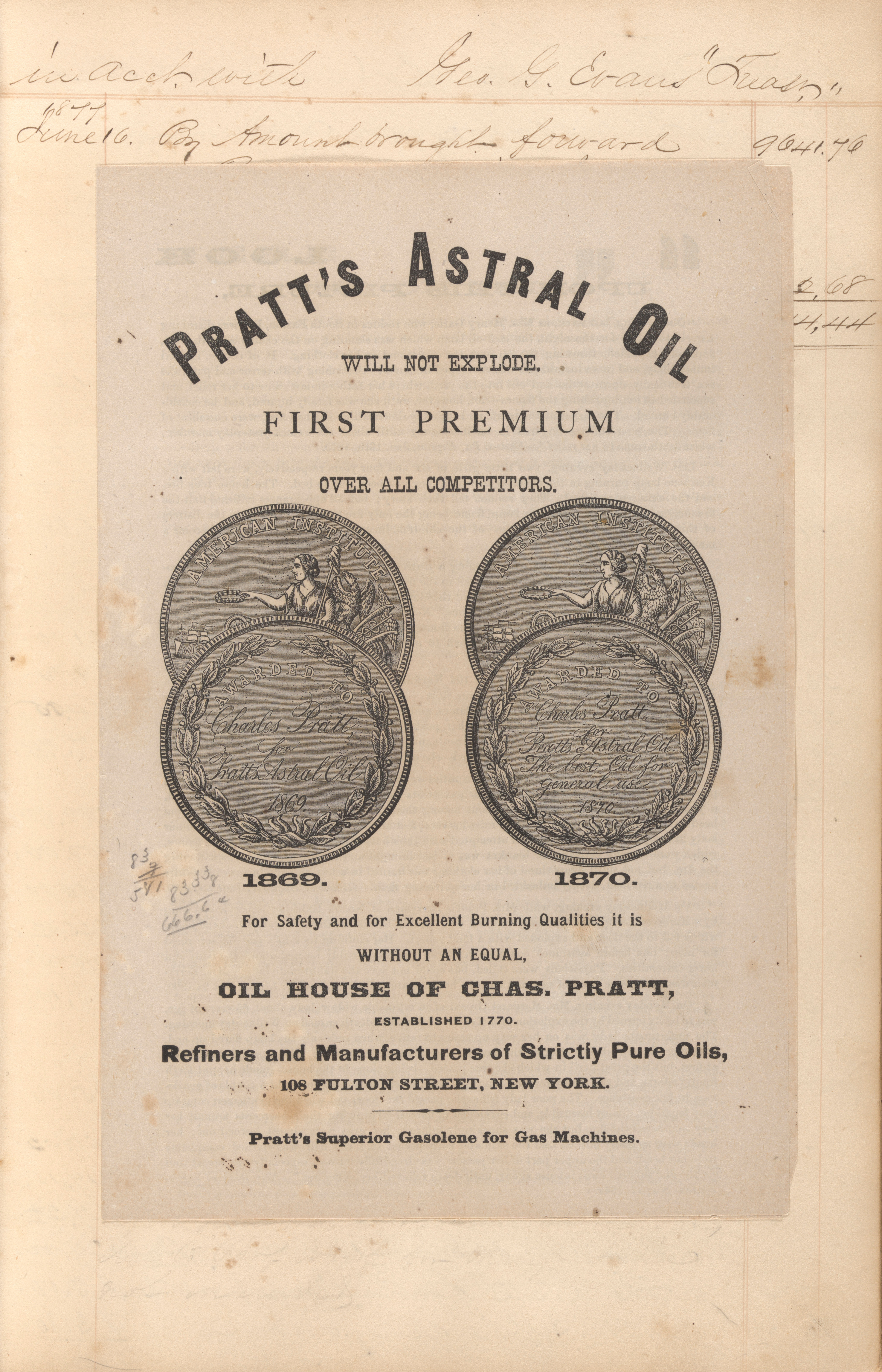 Pratt's Astral Oil Pamphlet