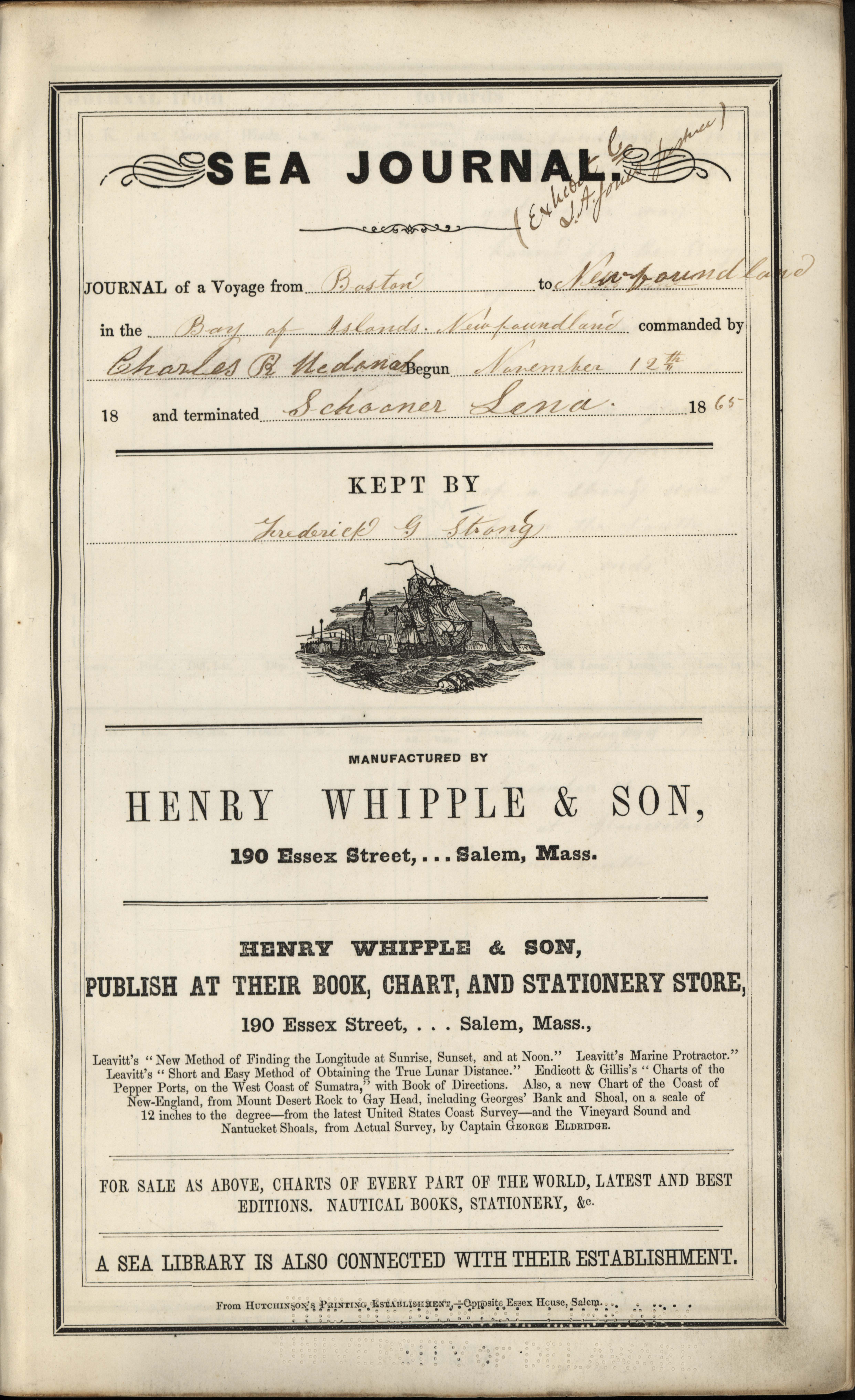 MSS 0097, Item 0071–Journal of a voyage from Boston to Newfoundland