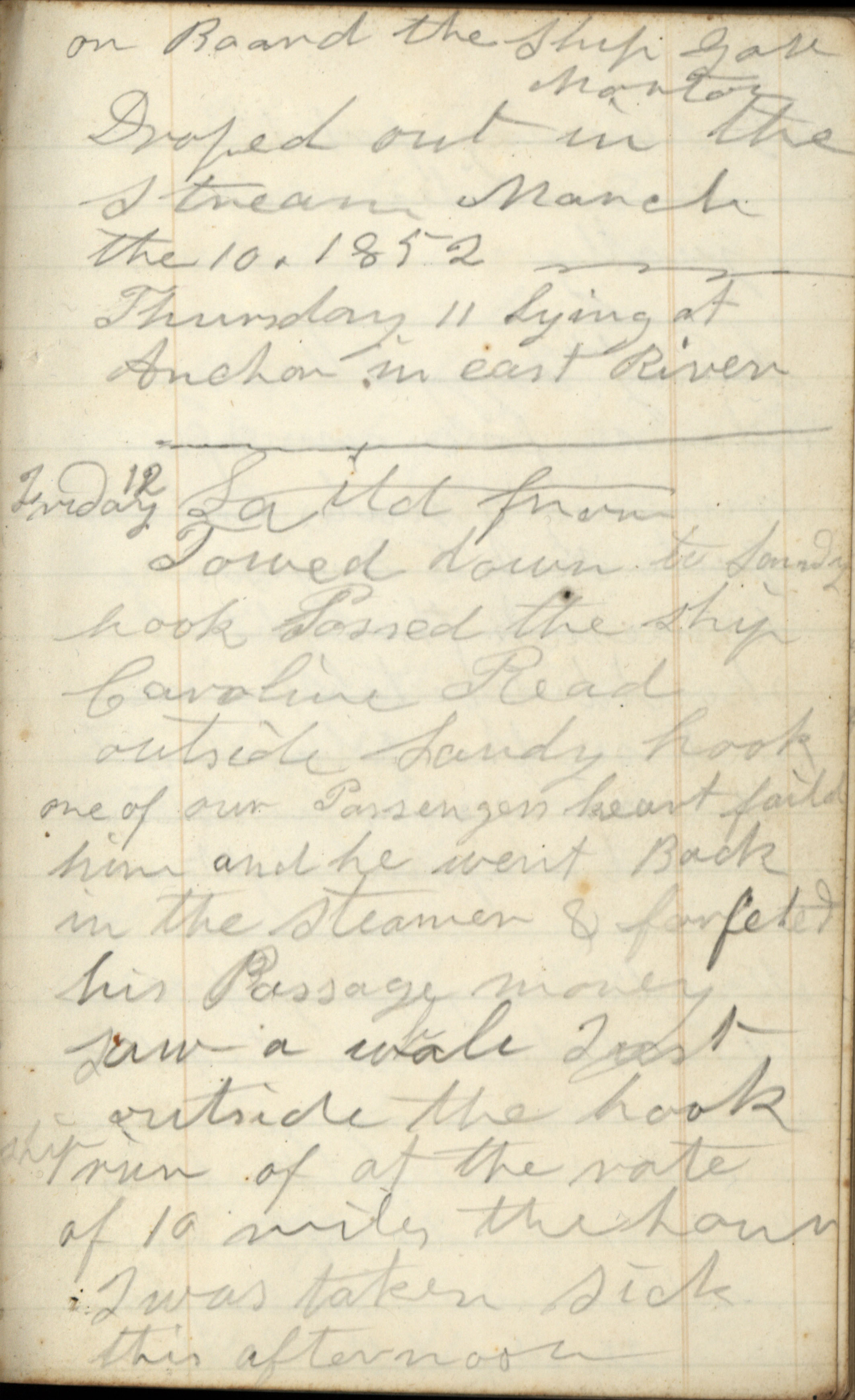 page from ship log