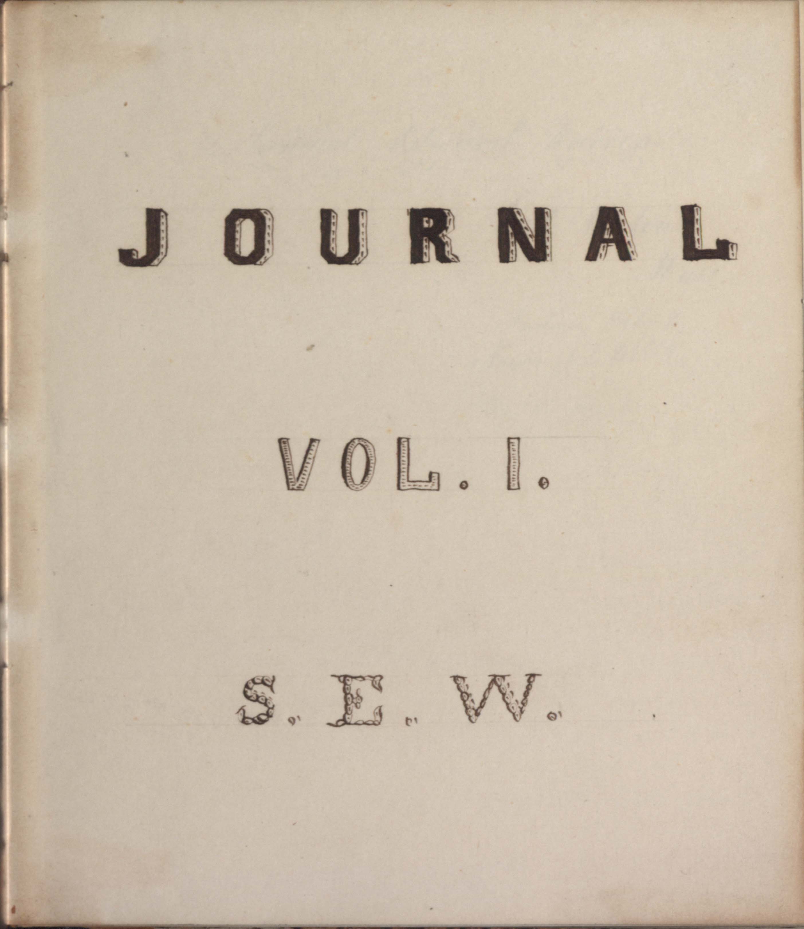 MSS 0097, Item 0079–Journal Vol. I S.E.W.