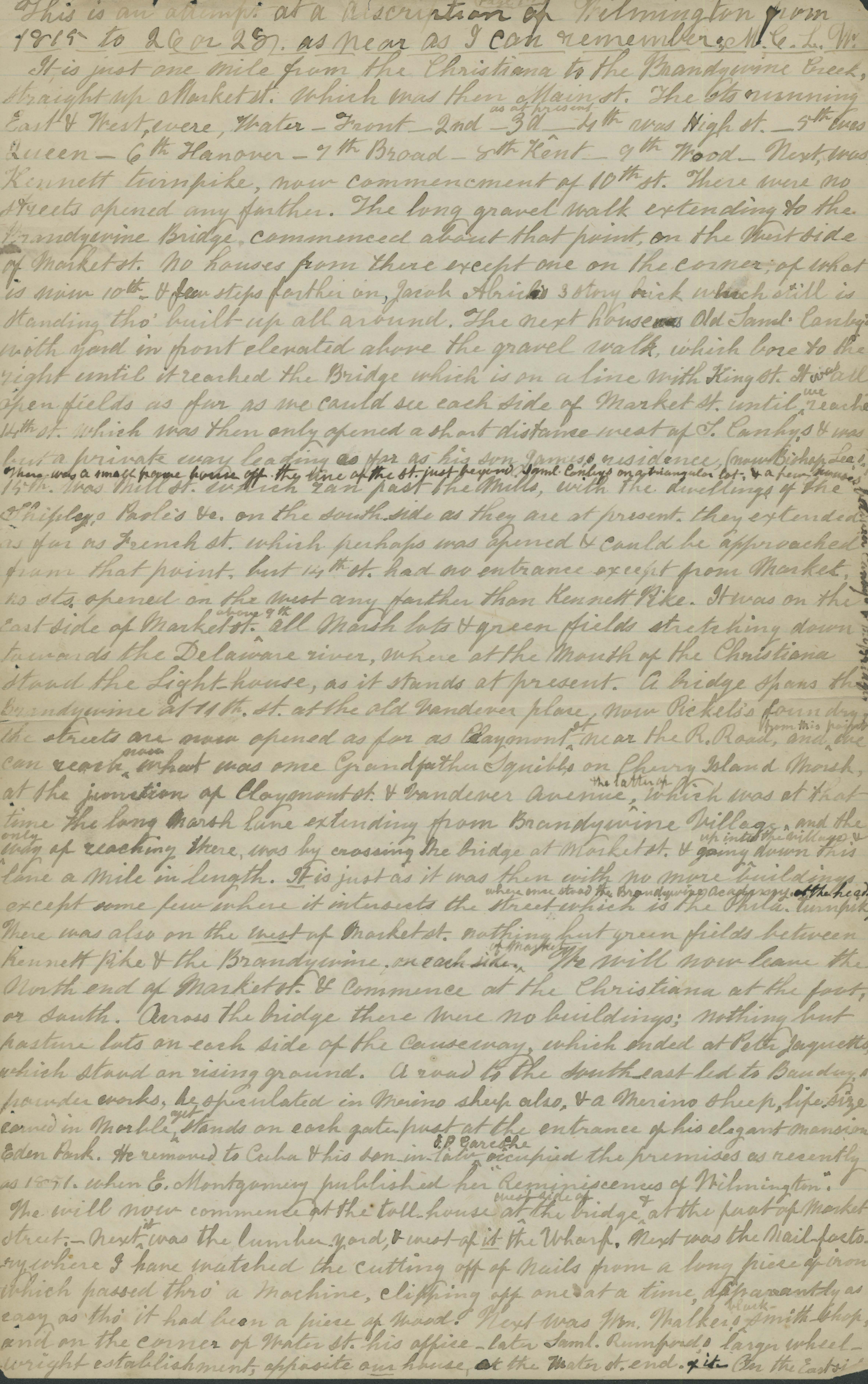MSS 0097, Item 0086--Reminiscences of Wilmington