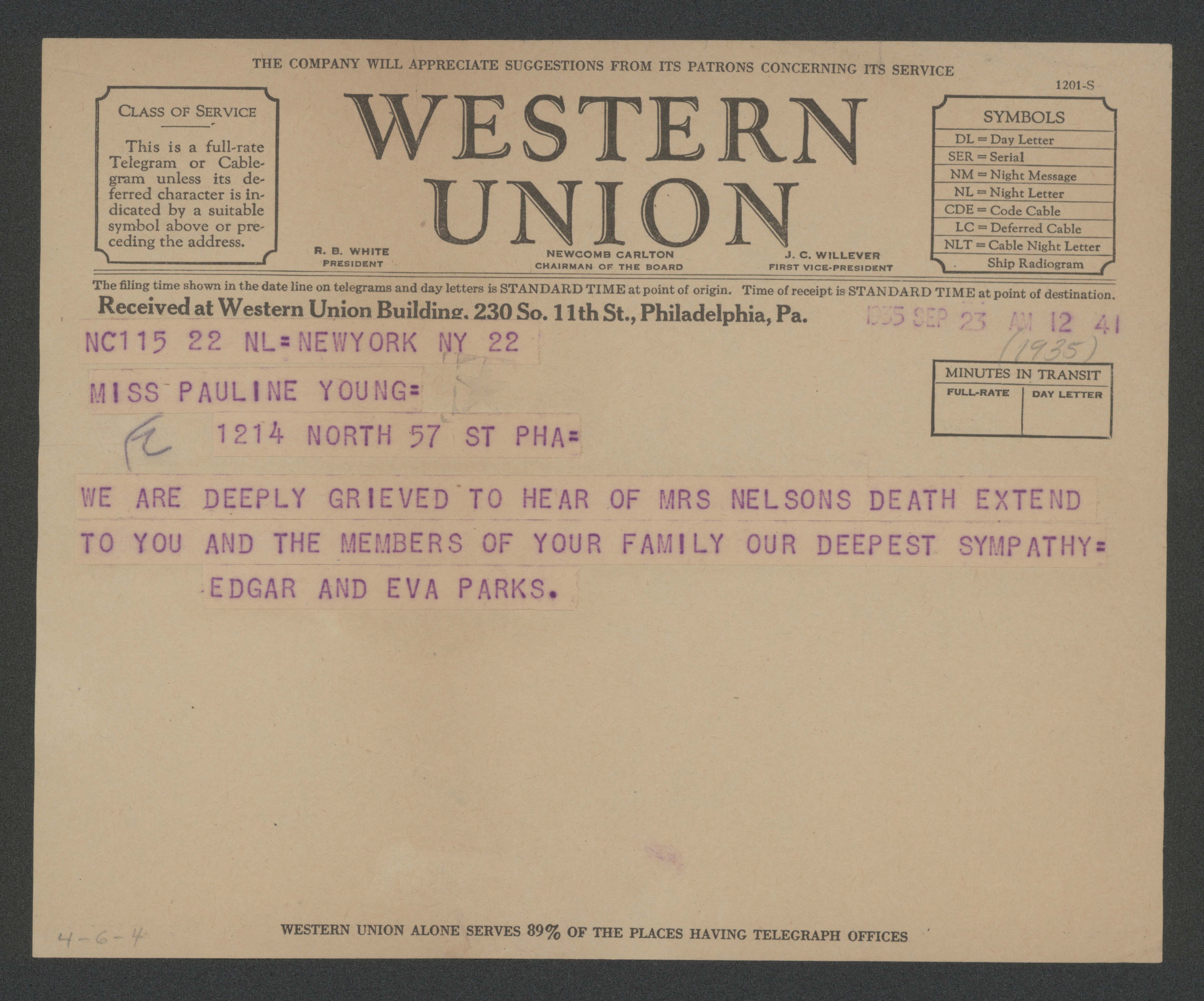 MSS 0256--Pauline A. Young collection--Series I. Correspondence, 1924-1985